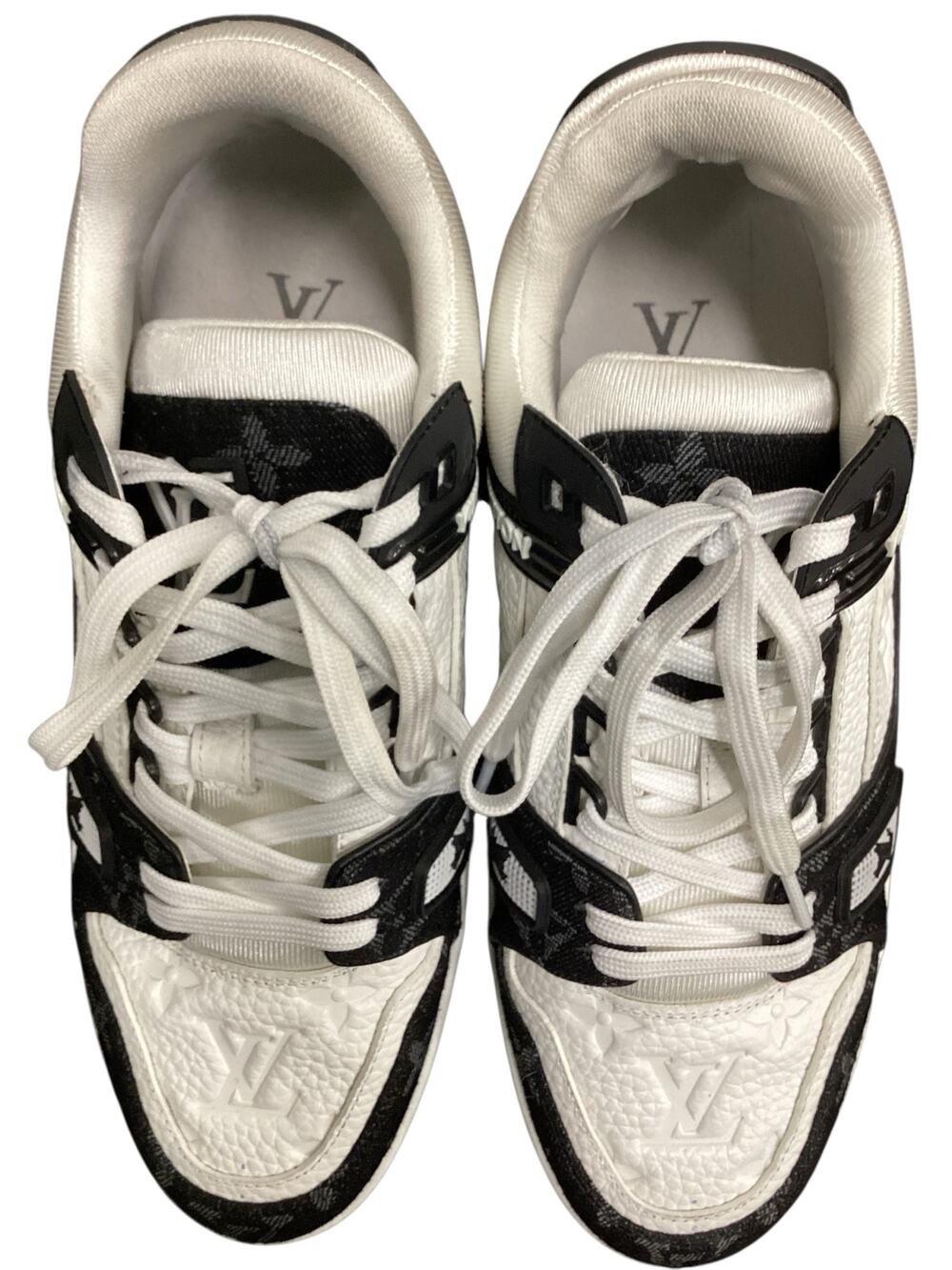 Louis Vuitton Shoes Women’s SZ 7 Iconic LV Trainers Monogram Denim & Leather B&W